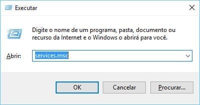 abrir services msc executar