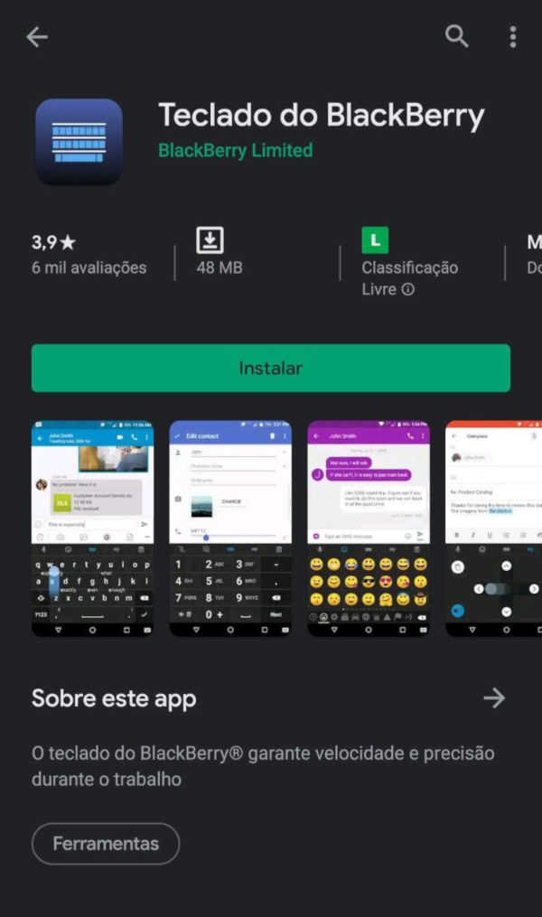 app teclado blackberry