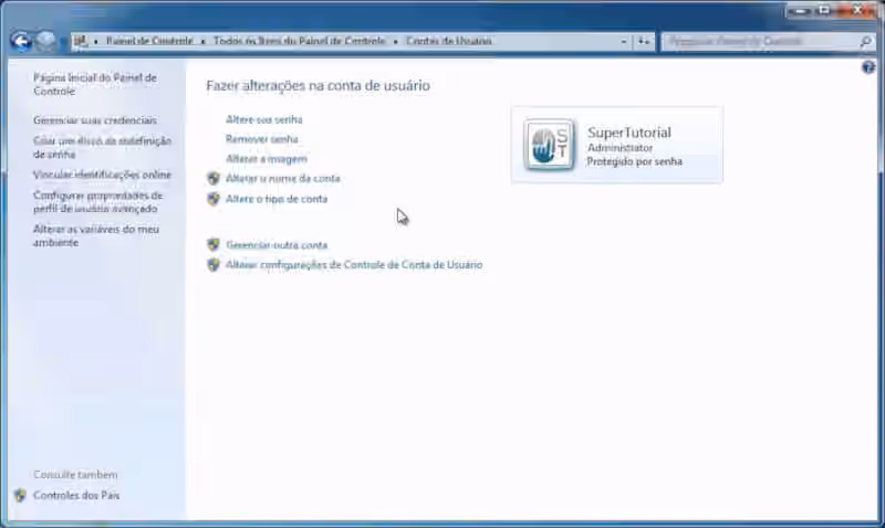 cadastrar senha usuário windows pt-br