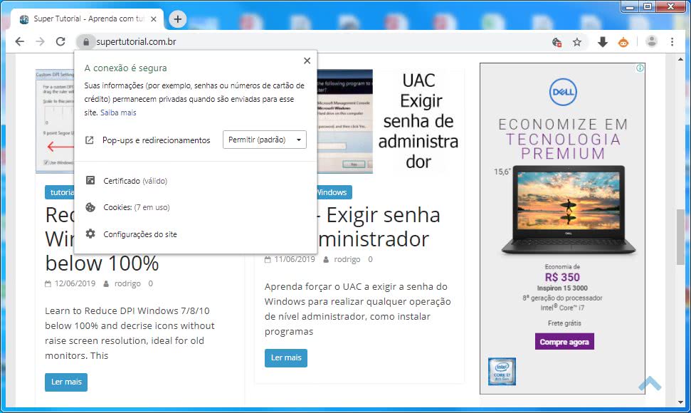 chrome limpar cookies
