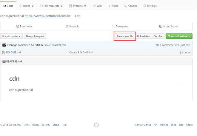 criar arquivo repositorio github