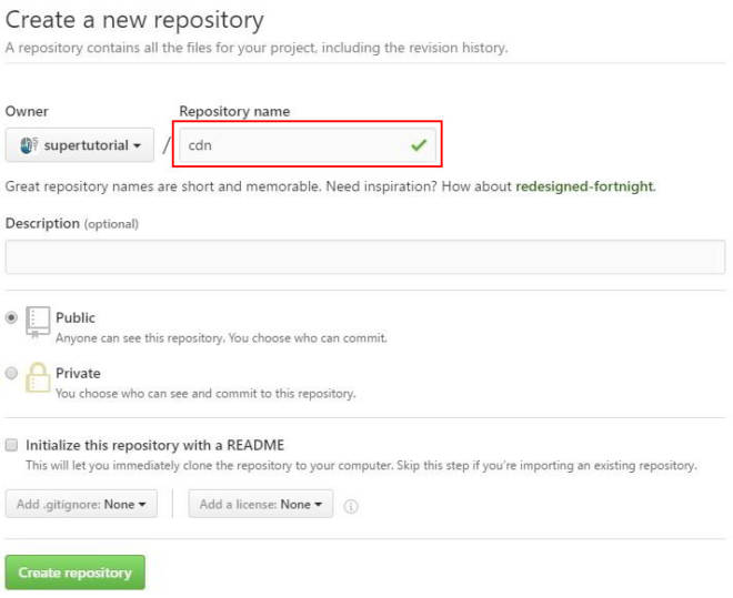 criar repositorio github