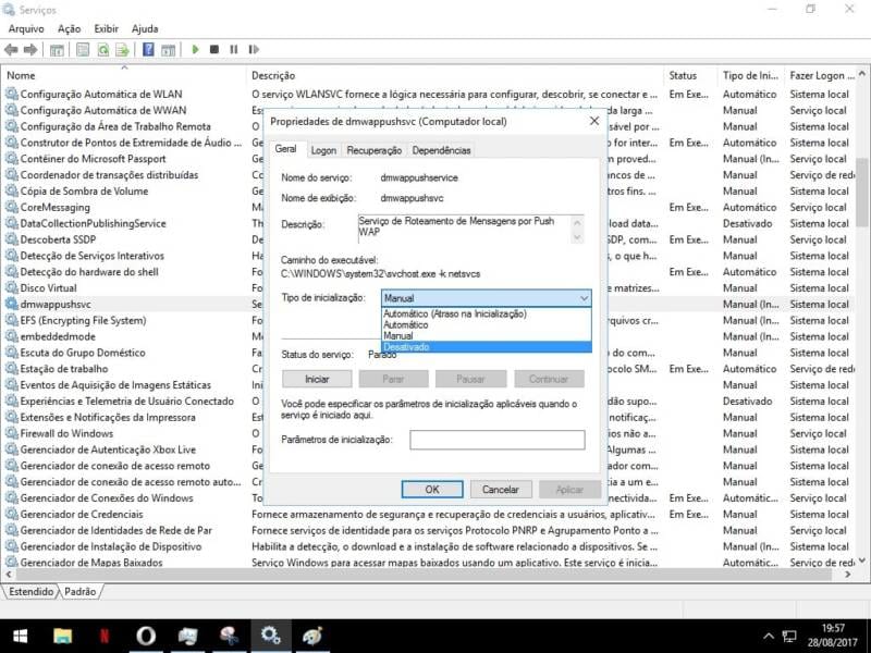 dmwappushsvc servico telemetria