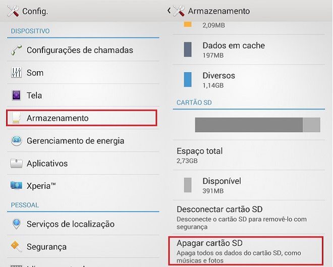 formatar sdcard android