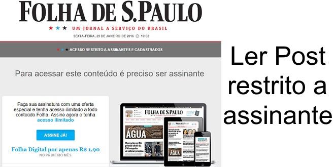 Ler Post restrito a assinantes