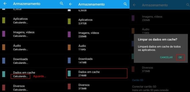 limpar cache apps nativo android