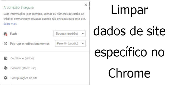 Limpar dados de site específico no Chrome