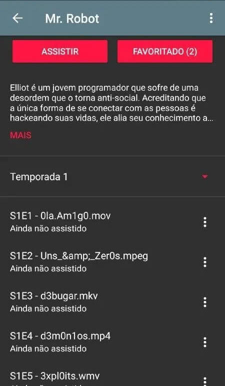 max séries interface usuário
