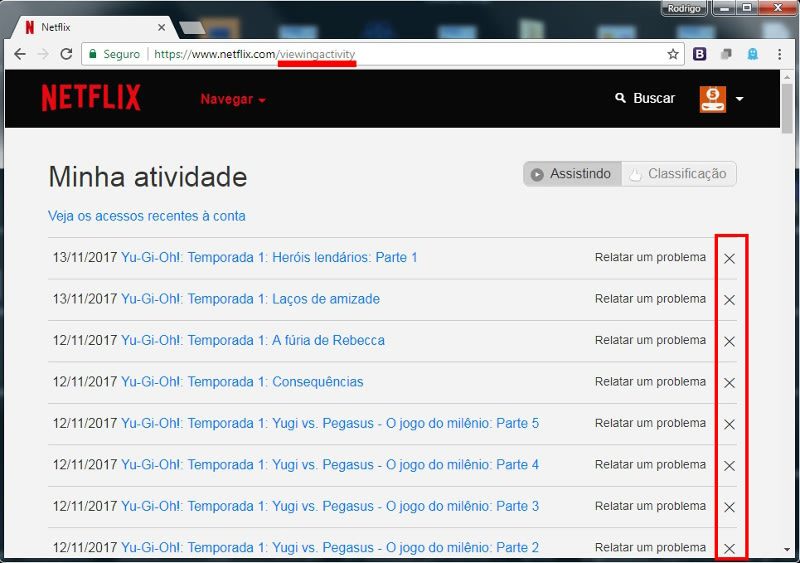 netflix filmes series assistidos