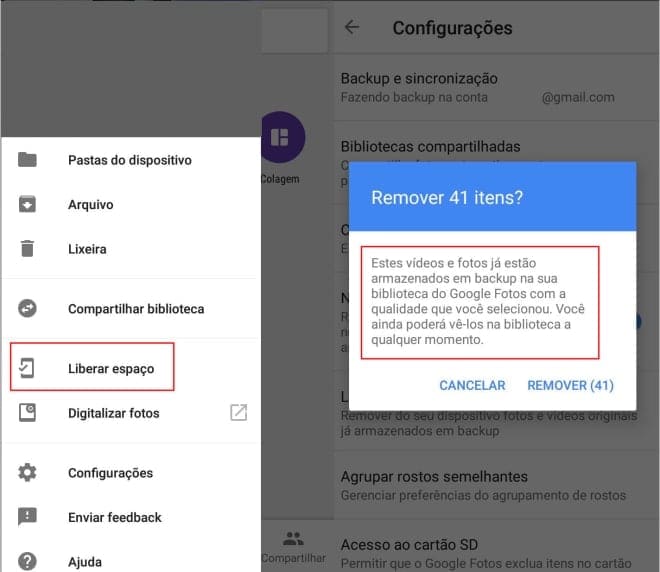 remover fotos salvas nuvem