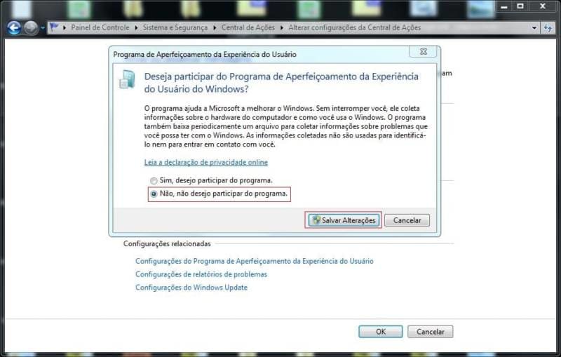 sair programa aperfeicoamento usuarios windows