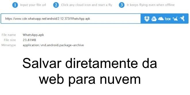 Baixar arquivos da WEB direto para nuvem