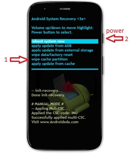 android wipe cache partition moto g
