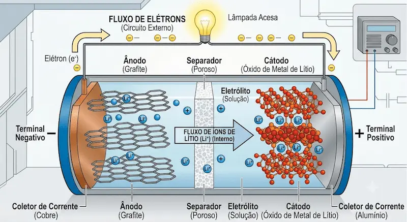 funcionamento bateria ion litio