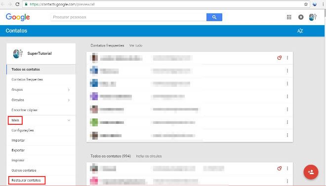 restaurar contatos android
