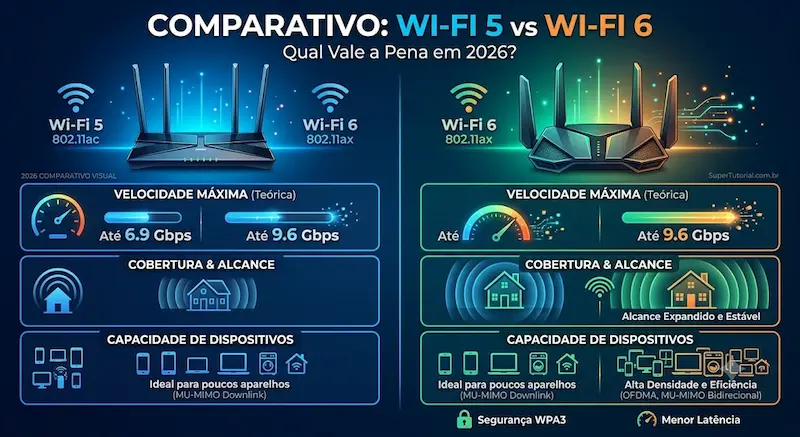 wi fi 5 vs wi fi 6 lado a lado