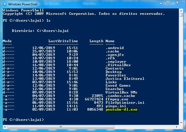 Image 2: youtube-dl windows power shell